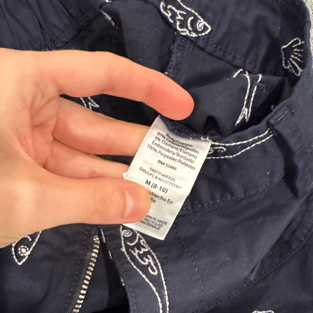 Free Assembly Navy Chino Pants with Fish and Seashell embroidery - Picture 8 of 12